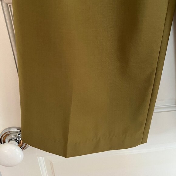 Tibi Stella Tropical Wool  Pant in Dark Hazel Green - 2 - Picture 8 of 13